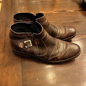 Rieker Lima Brown Leather Zip Up Ankle Boots